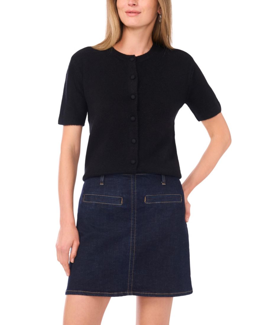 

Женский кардиган с круглым вырезом и пуговицами Vince Camuto, Rich Black