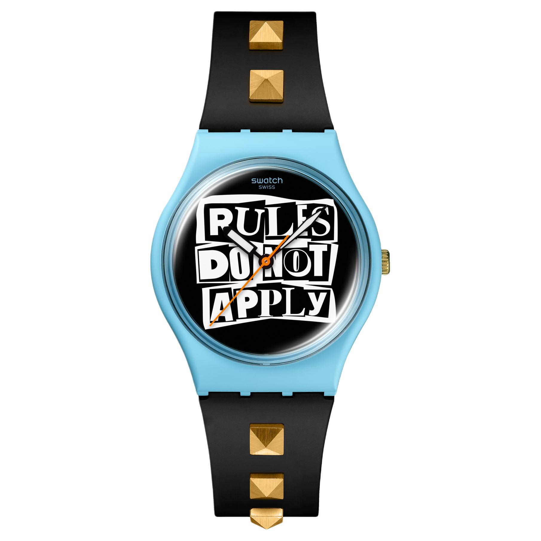 

SWATCH Часы NO RULES Collection Quartz Movement Unisex Watch 34mm Black Dial Botanical Ceramic Watch Case Silicone Strap, Black Dial