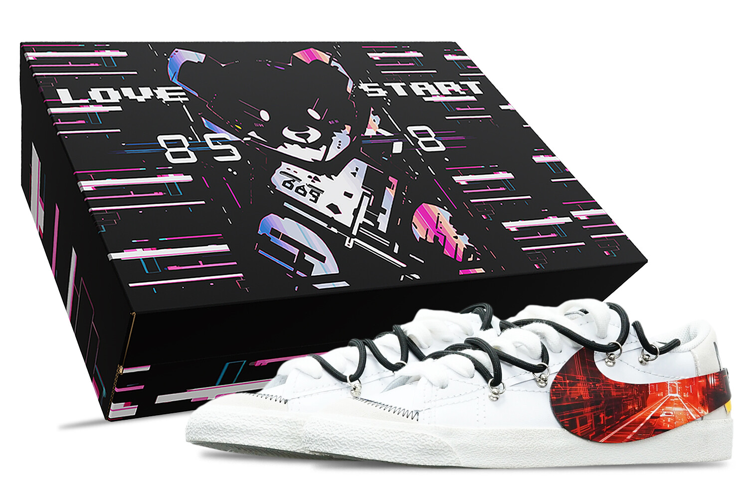 

Кроссовки Nike Blazer Skateboarding Shoes Men Low-top Black/white, красный