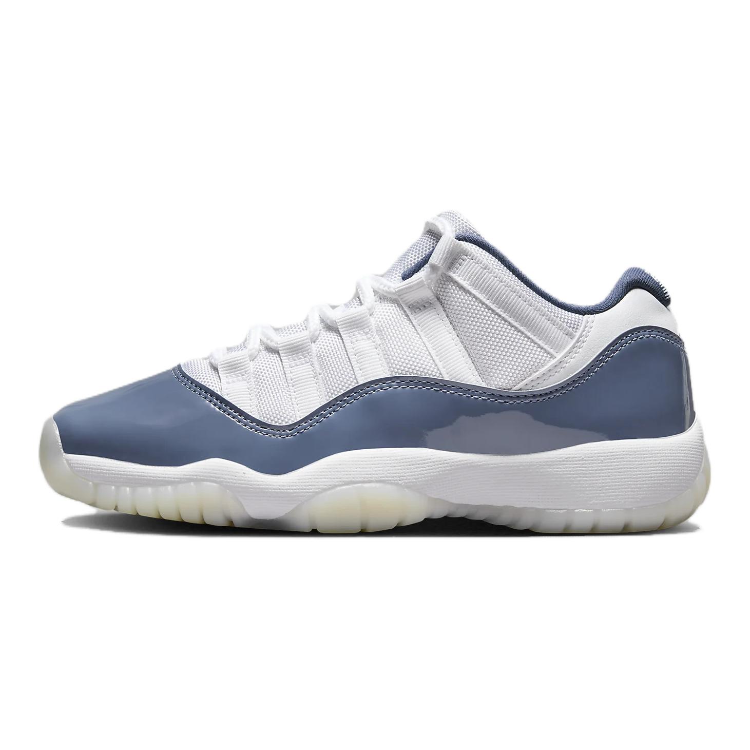 

Кроссовки 11 Retro Low Diffused Blue GS Jordan, белый/синий