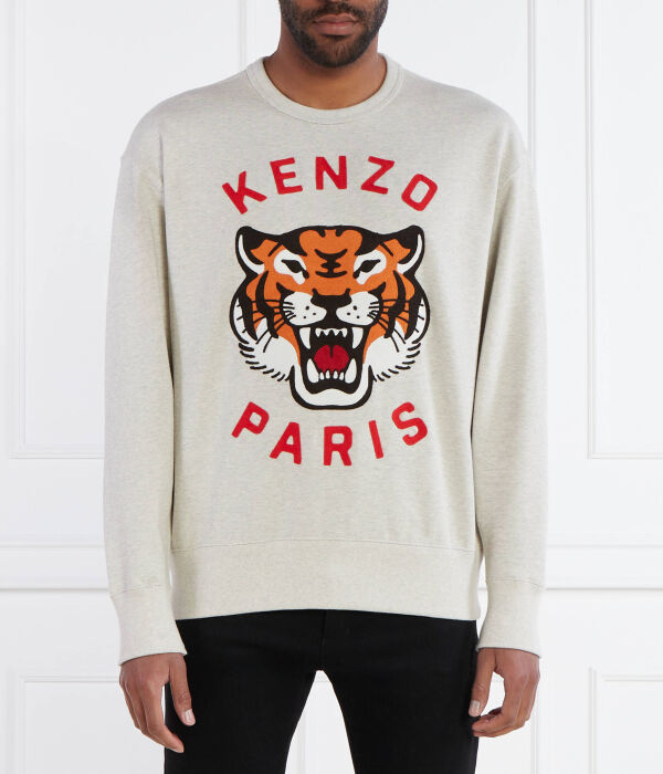 

Толстовка мужская Kenzo с тигром и надписью, серый