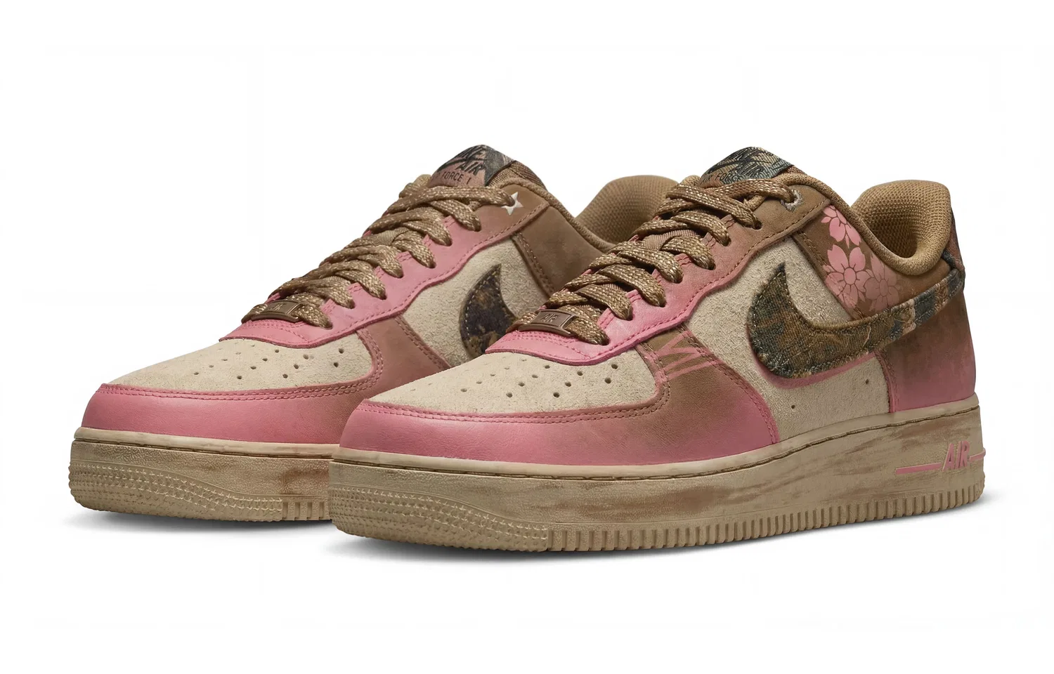 Кроссовки скейтбордические Nike Air Force 1 Rego Hot Dog розово-коричневые — фото 4
