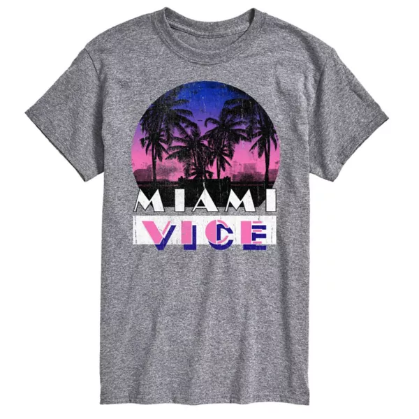 

Футболка с принтом «Big & Tall Miami Vice Life» Licensed Character, серый