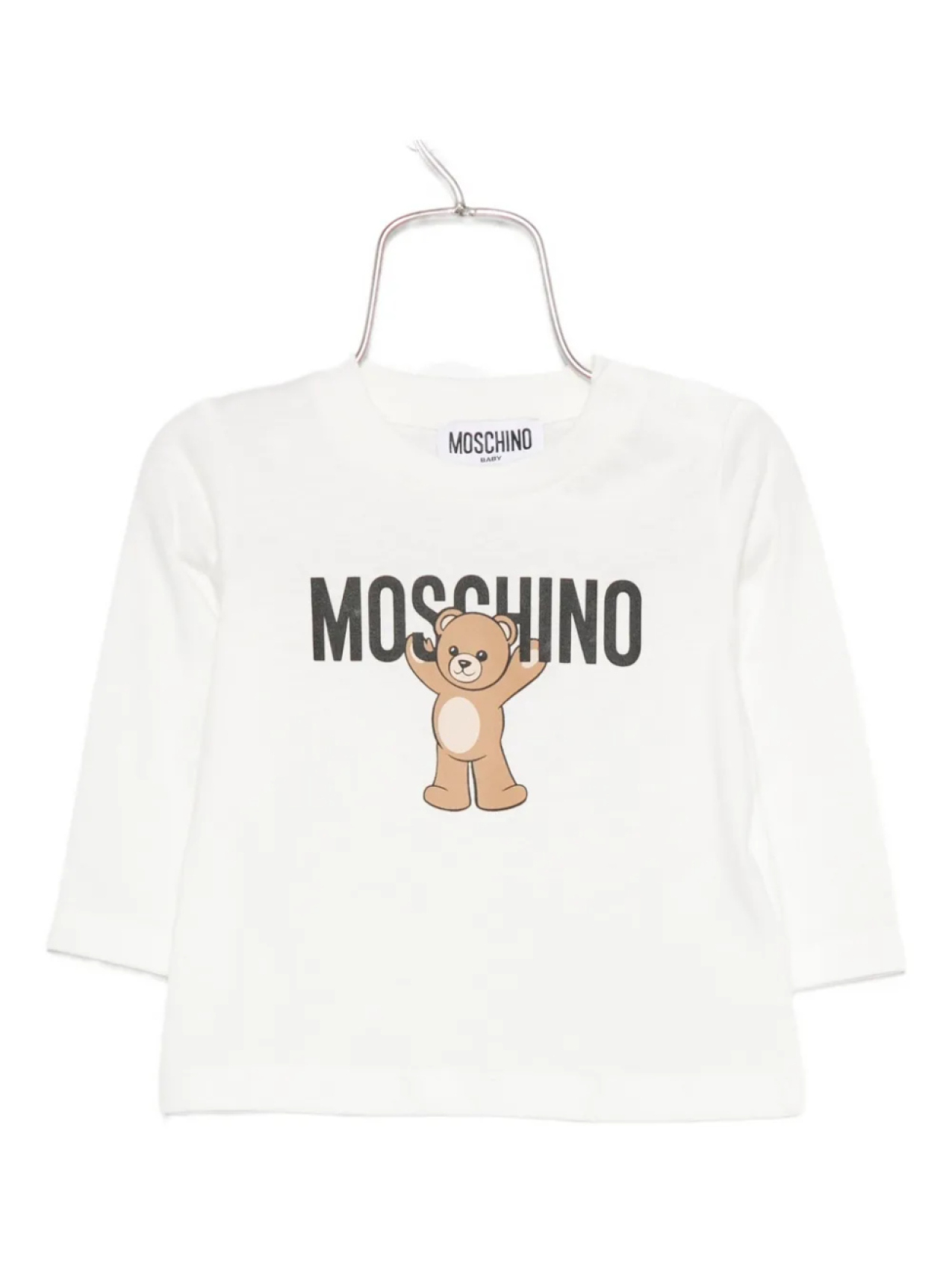 

Топ с длинными рукавами и принтом «Медвежонок Тедди» от Moschino Kids, белый