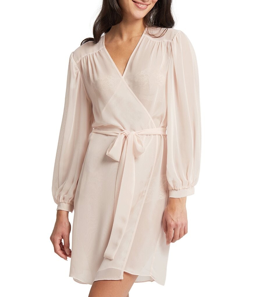 

Однотонный шифоновый халат Rya Collection True Love, розовый