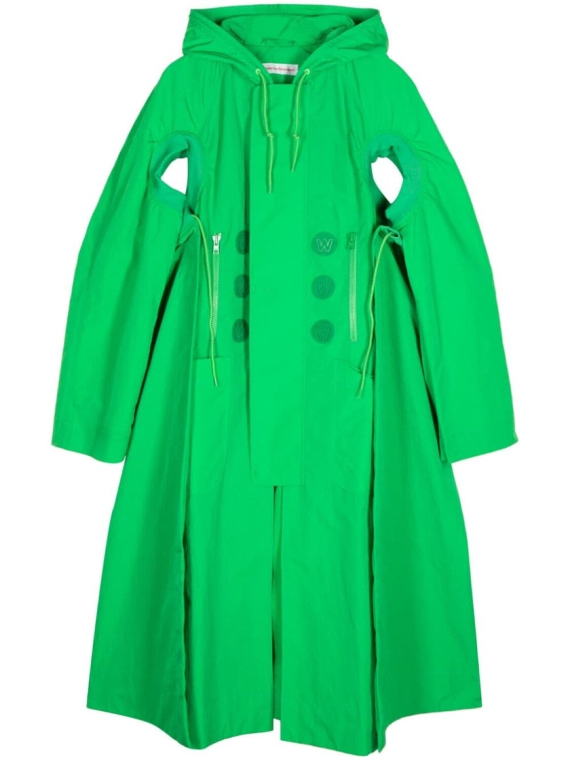 

Walter Van Beirendonck тренч с вырезами, зеленый