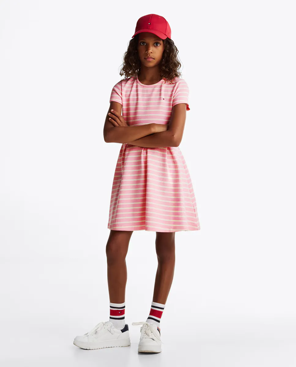 

Платье с короткими рукавами и круглым вырезом Tommy Hilfiger, цвет Rosa