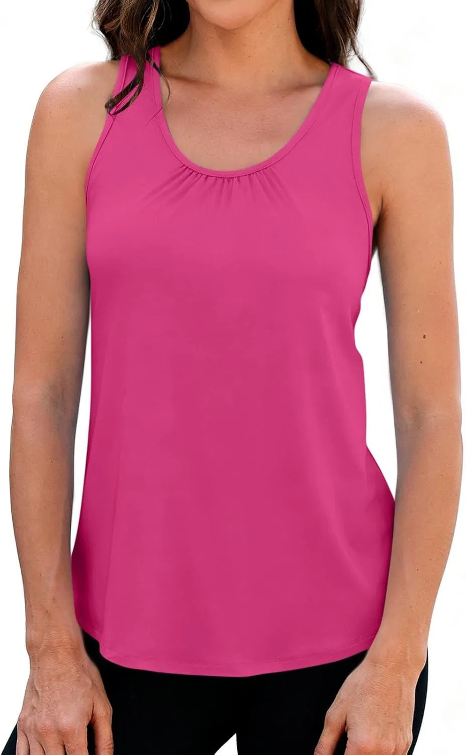 Женский топ для тренировок Racerback, свободный крой, Hot Pink