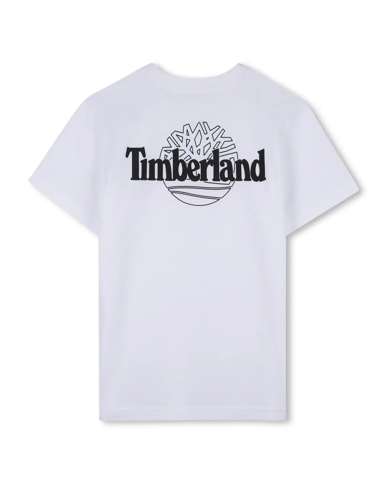 Детская футболка с французским рукавом с рисунком спереди из хлопка Timberland, белый — фото 2