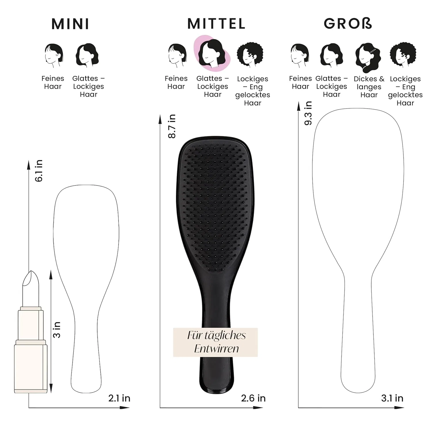 Щетка для влажных и сухих волос «Ultimate Detangler Midnight Black» от Tangle Teezer Tangle Teezer, Black — фото 3