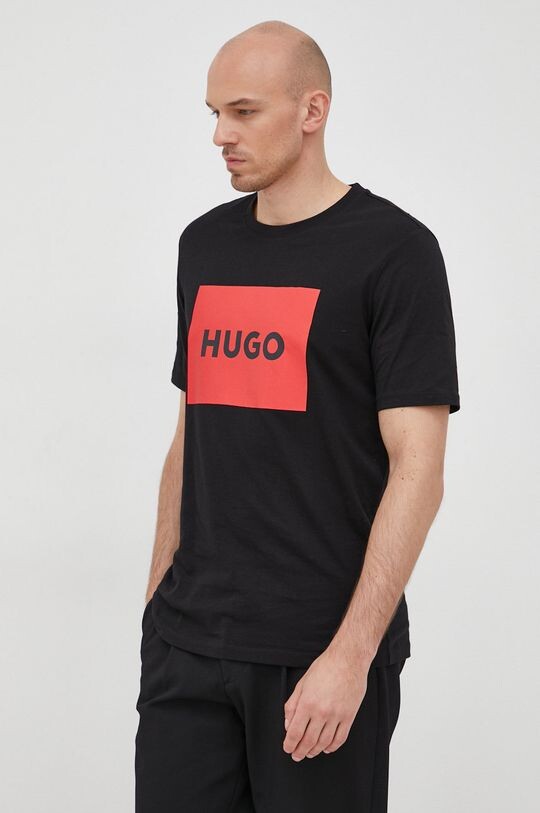 

Хлопковая футболка Hugo, черный