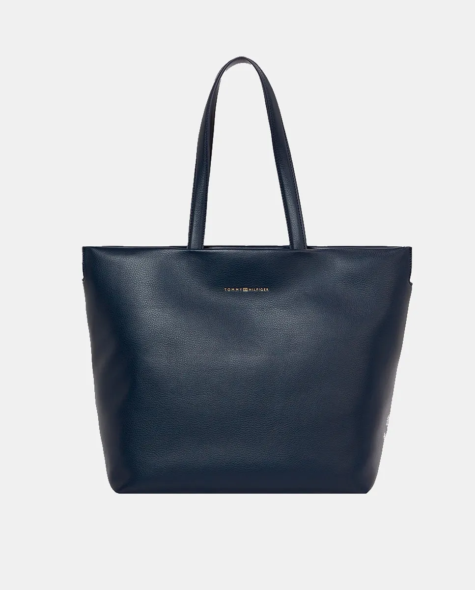 

Темно-синяя сумка-тоут с фирменным логотипом Tommy Hilfiger