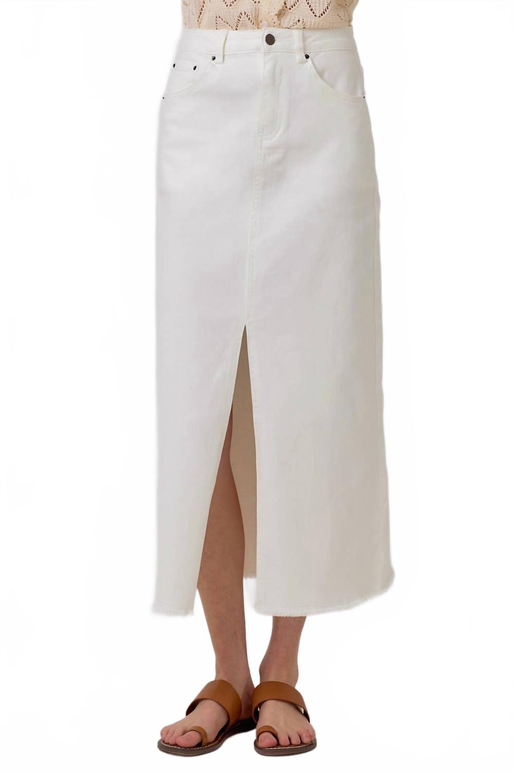 

Mystree Юбка миди с разрезом спереди, цвет яичной скорлупы