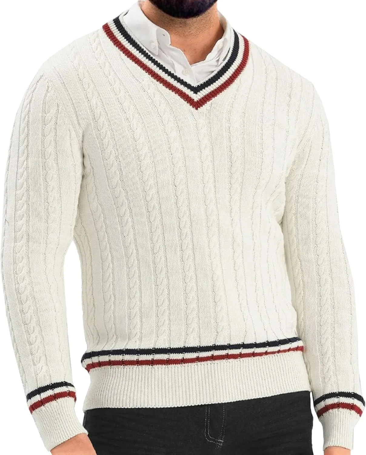 

JEShifangjiusu мужской вязаный свитер с V-образным вырезом и длинными рукавами