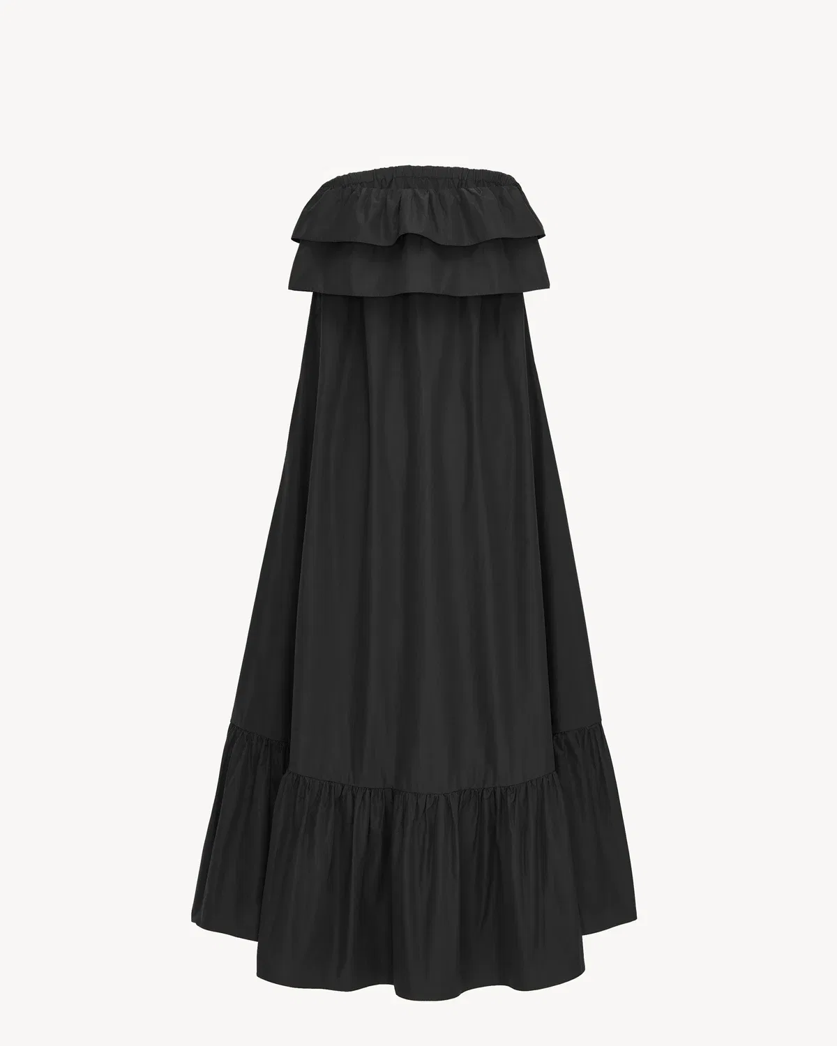 Платье в деревенском стиле без бретелек из технической парусины SAINT LAURENT, черный — фото 2