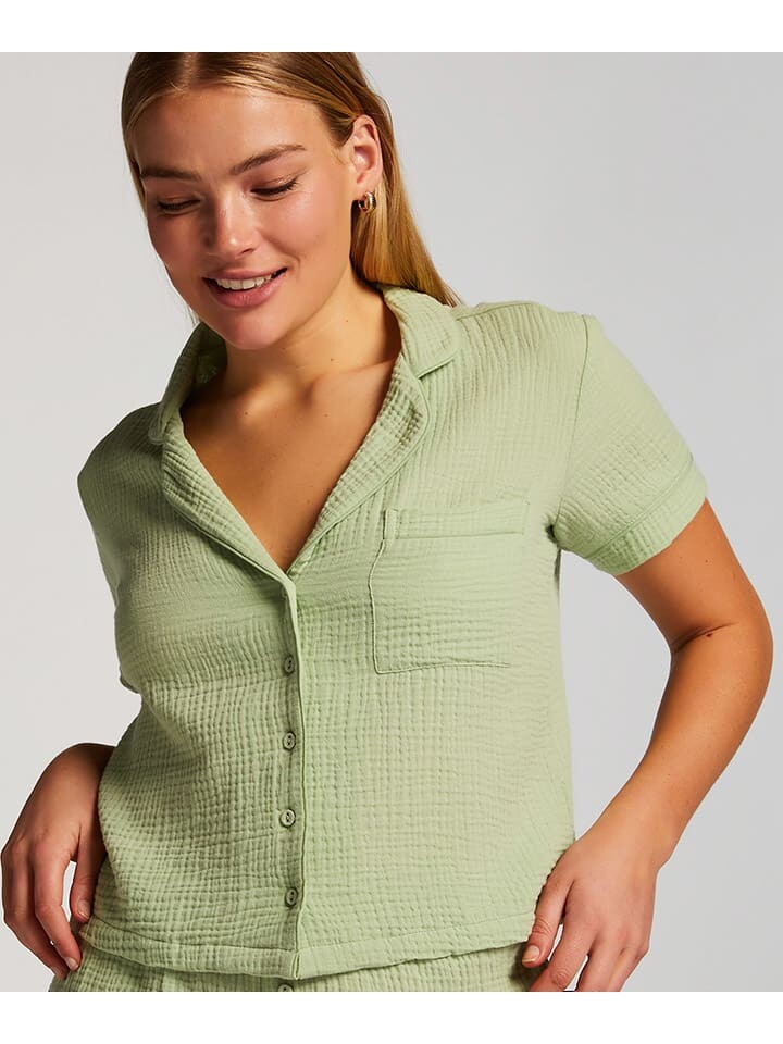 

Верх пижамы Hunkemöller Pyjama-Oberteil Seersucker, светло-зеленый