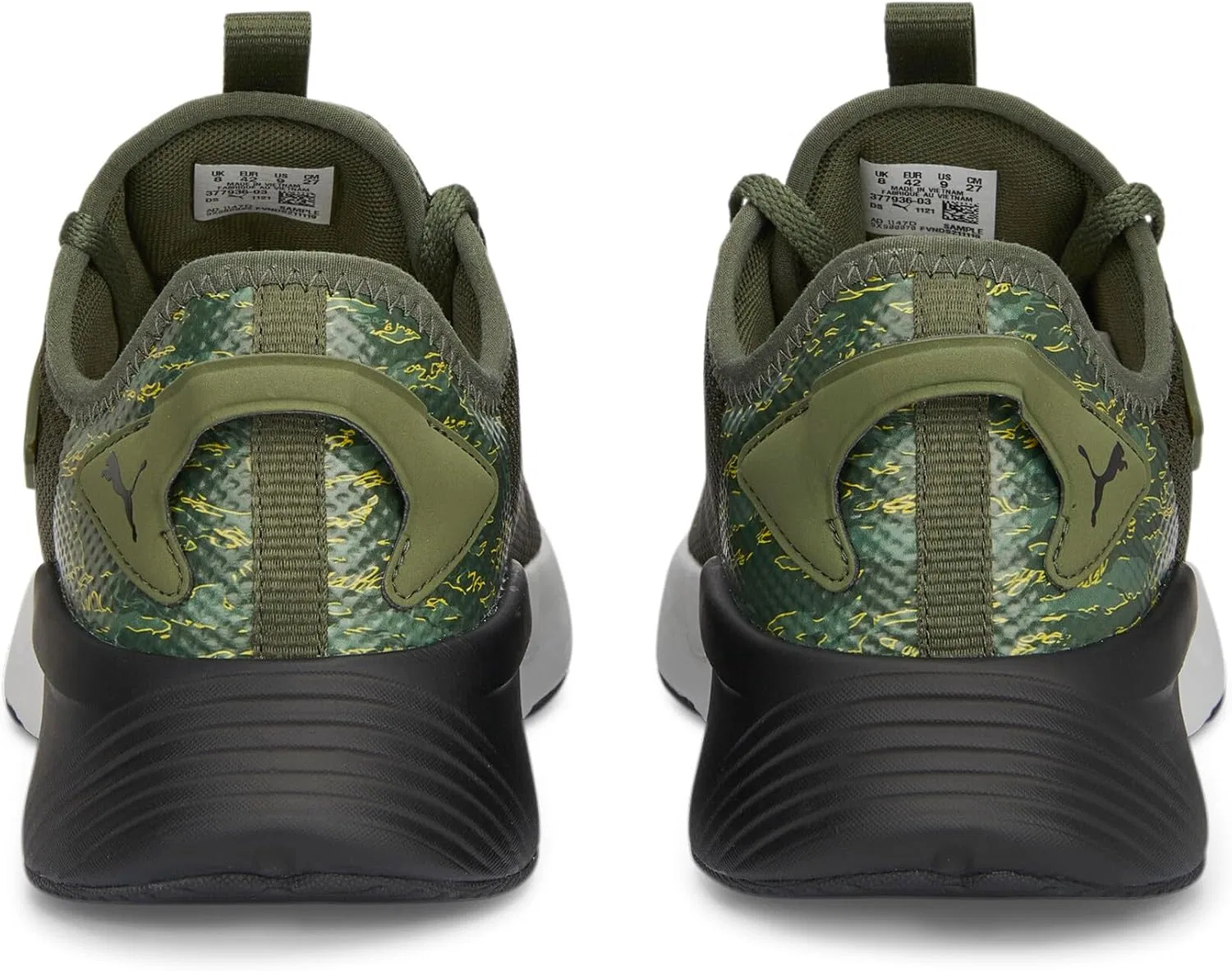 Детские беговые кроссовки Puma Unisex Retaliate 2Street, Green Moss Puma Black Feather Gray — фото 3