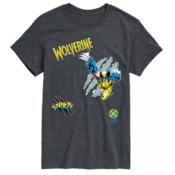 

Мужская футболка Wolverine с графическим принтом в стиле пэчворк Marvel, серый
