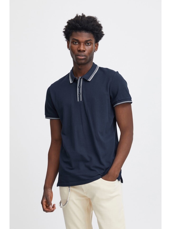 

Поло BLEND Poloshirt BHPolo 20716474 lässiges Poloshirt mit coolen Details, синий