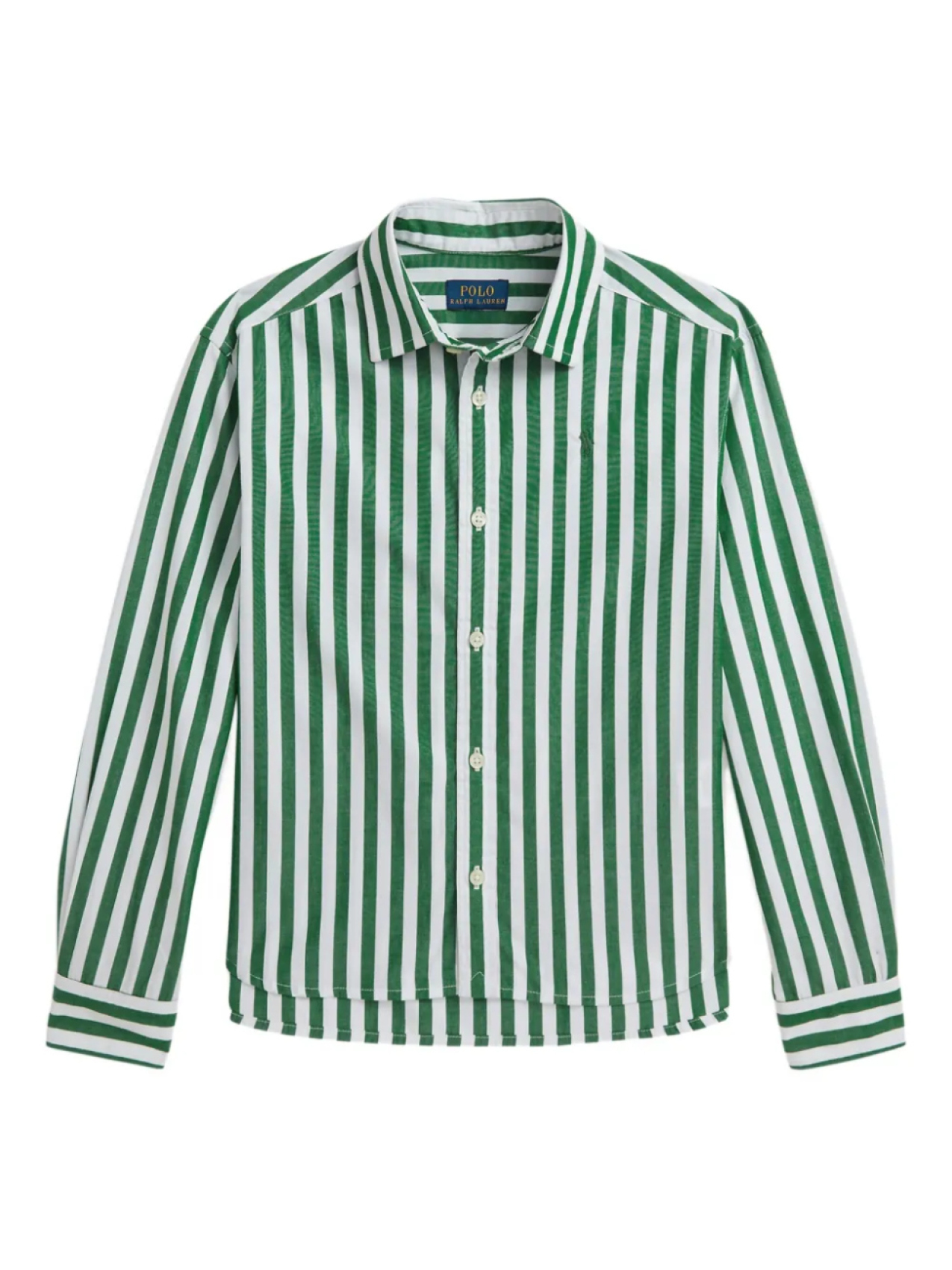 

POLO RALPH LAUREN KIDS полосатая рубашка на пуговицах, зеленый