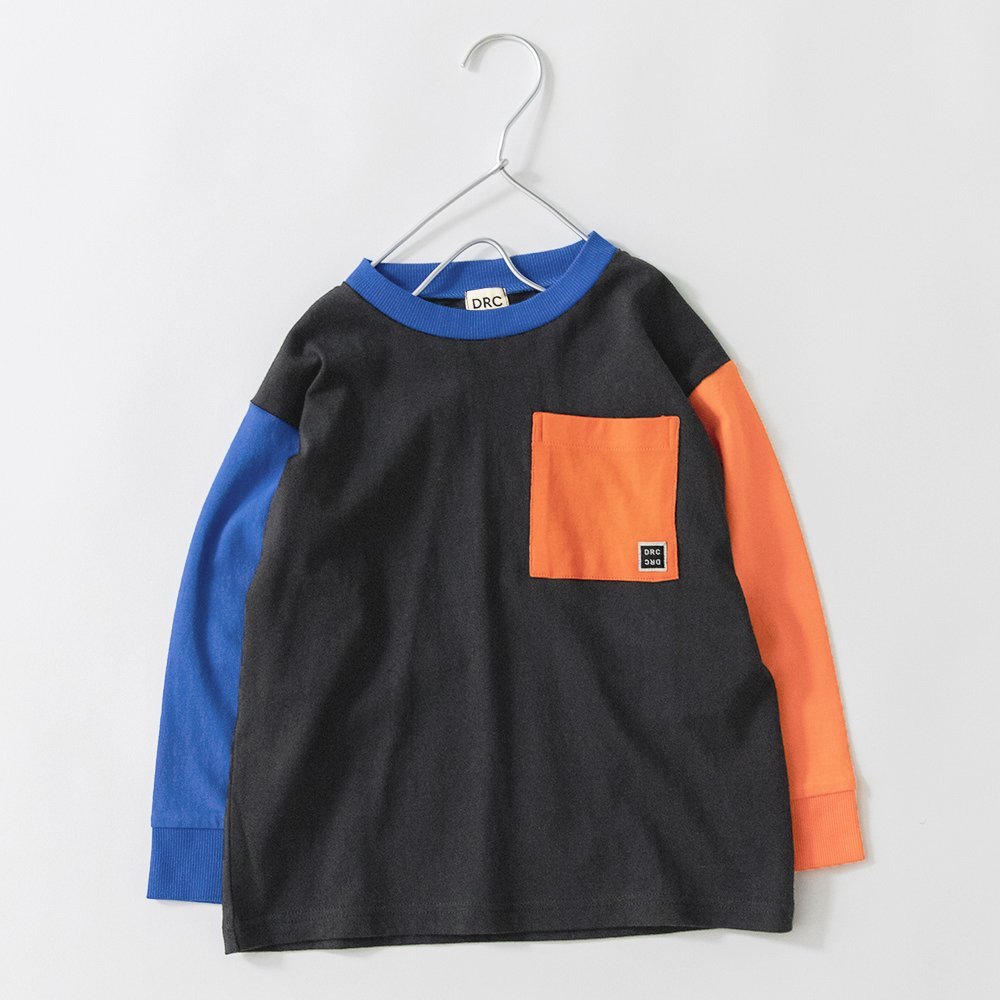 Футболка с длинными рукавами и карманом Branshes, 93_Black-Orange Pocket — фото 2