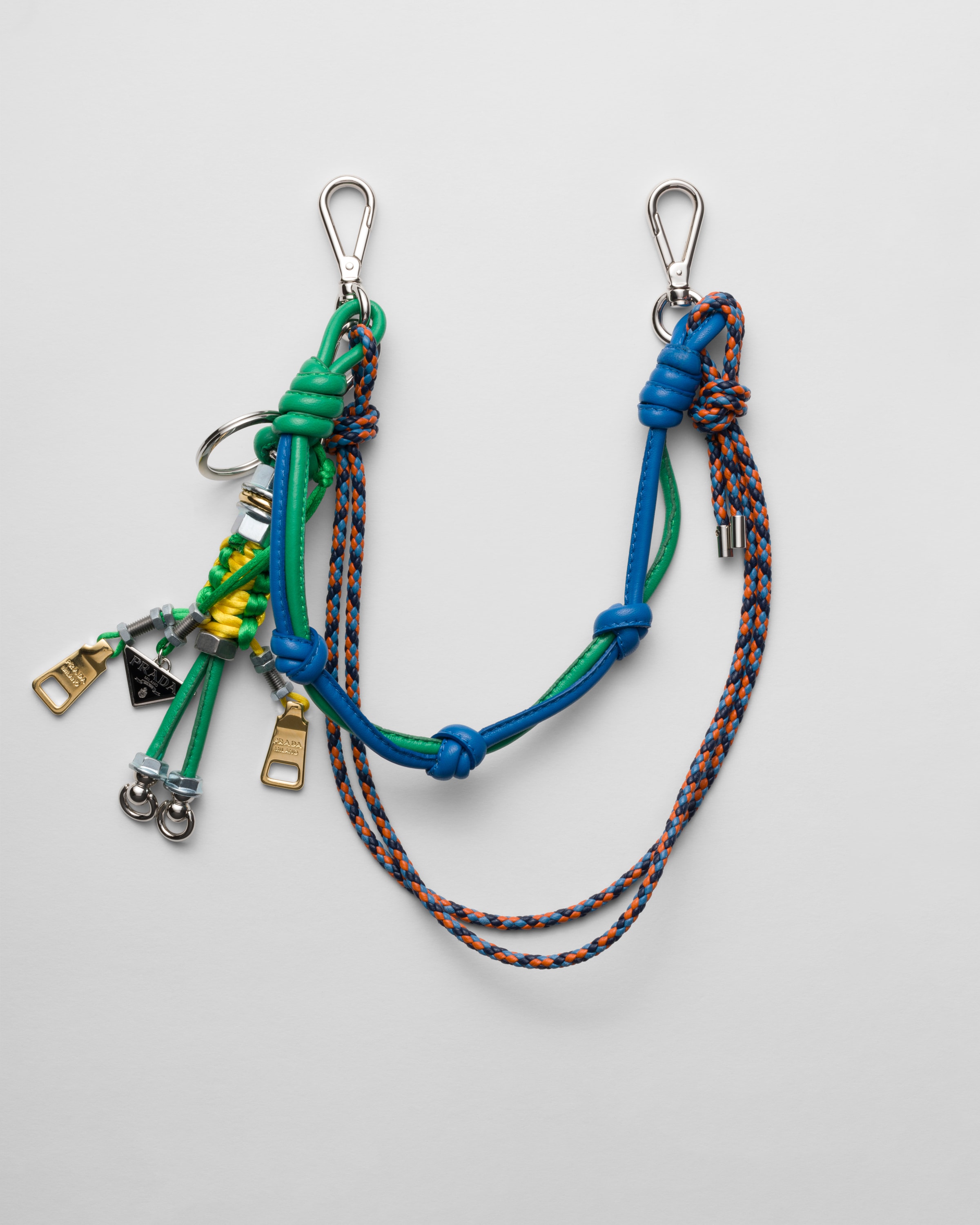 

Брелок для сумки из наппы и металла Pop Strings Prada, коричневый