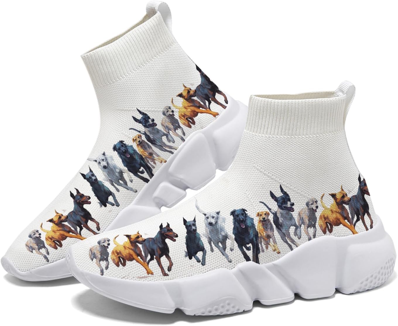 

Мужские теннисные кроссовки противоскользящие для бега, повседневной ходьбы и джоггинга, женские слипоны-носки с рисунком животных Hetios, Animal_10