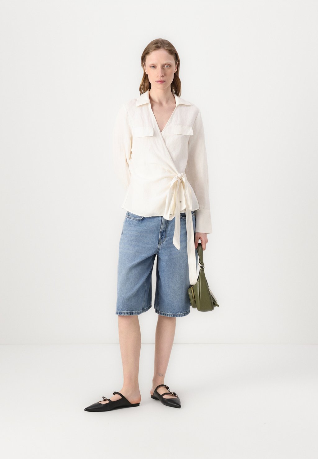 Блуза WRAP BLOUSE Tommy Hilfiger, кремовый — фото 2