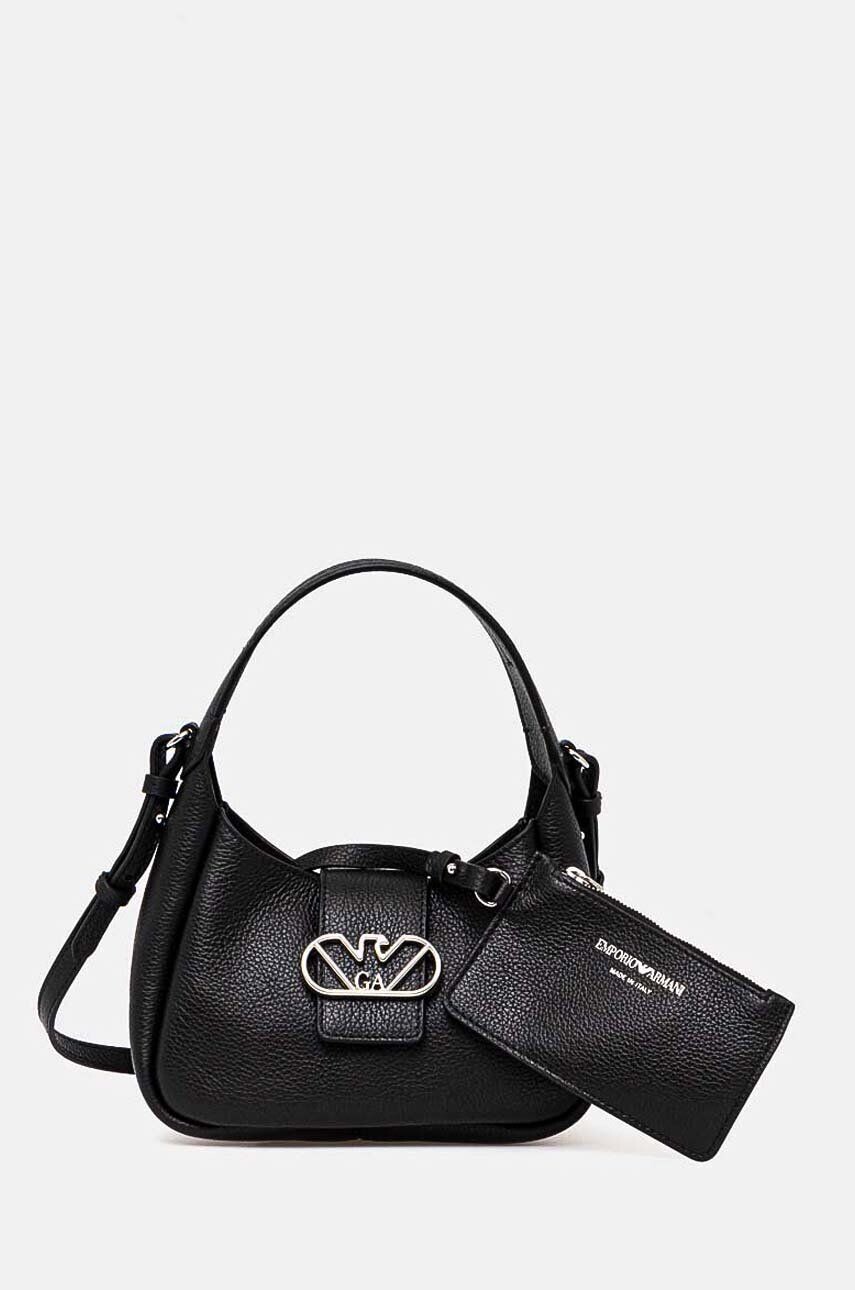 

Кожаная сумочка Emporio Armani, черный