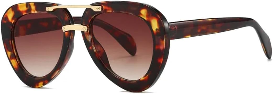 

Солнцезащитные очки с защитой UV400 | Двойная перемычка, градиентные линзы | для женщин и мужчин, для занятий спортом на открытом воздухе и вождения DSVIGF, Leopard Tea Gradient