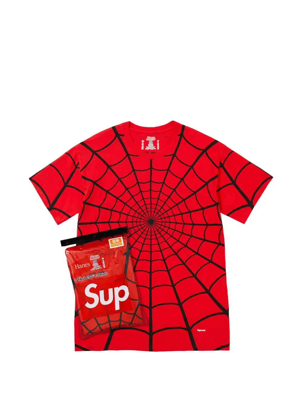 Футболка Hanes с графическим принтом Человека-паука Supreme, красный