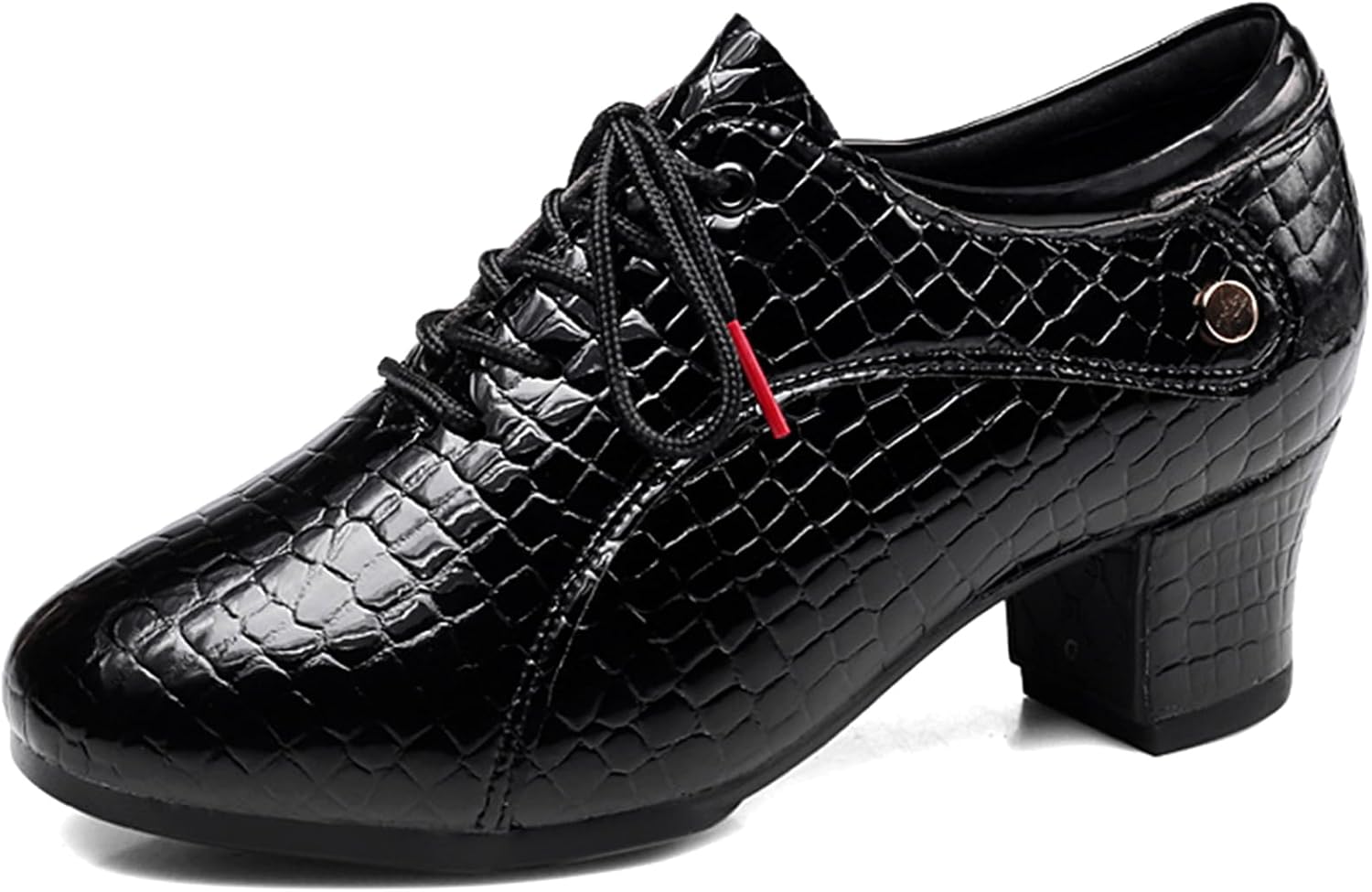 

Танцевальные туфли для женщин с полной резиновой подошвой, противоскользящие, для джаза, бальных танцев, каблук 5 см, для сальсы, танго, самбы, джаза, румбы, выступлений и вечеринок Hiuzylqx, черный