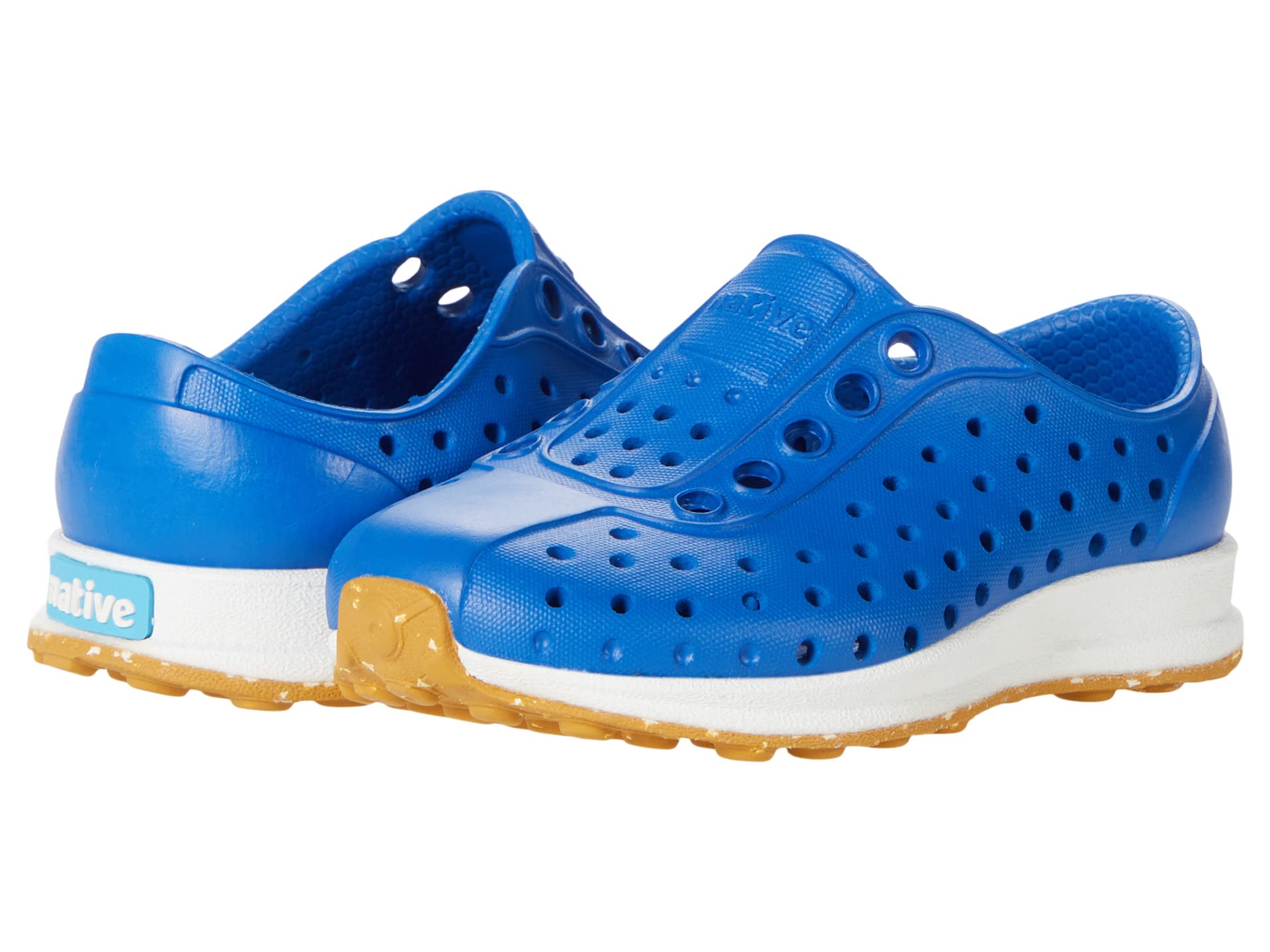 

Кроссовки Native Shoes Kids Robbie, Victoria Blue/Shell White/Mash Speckle RubberSee Less