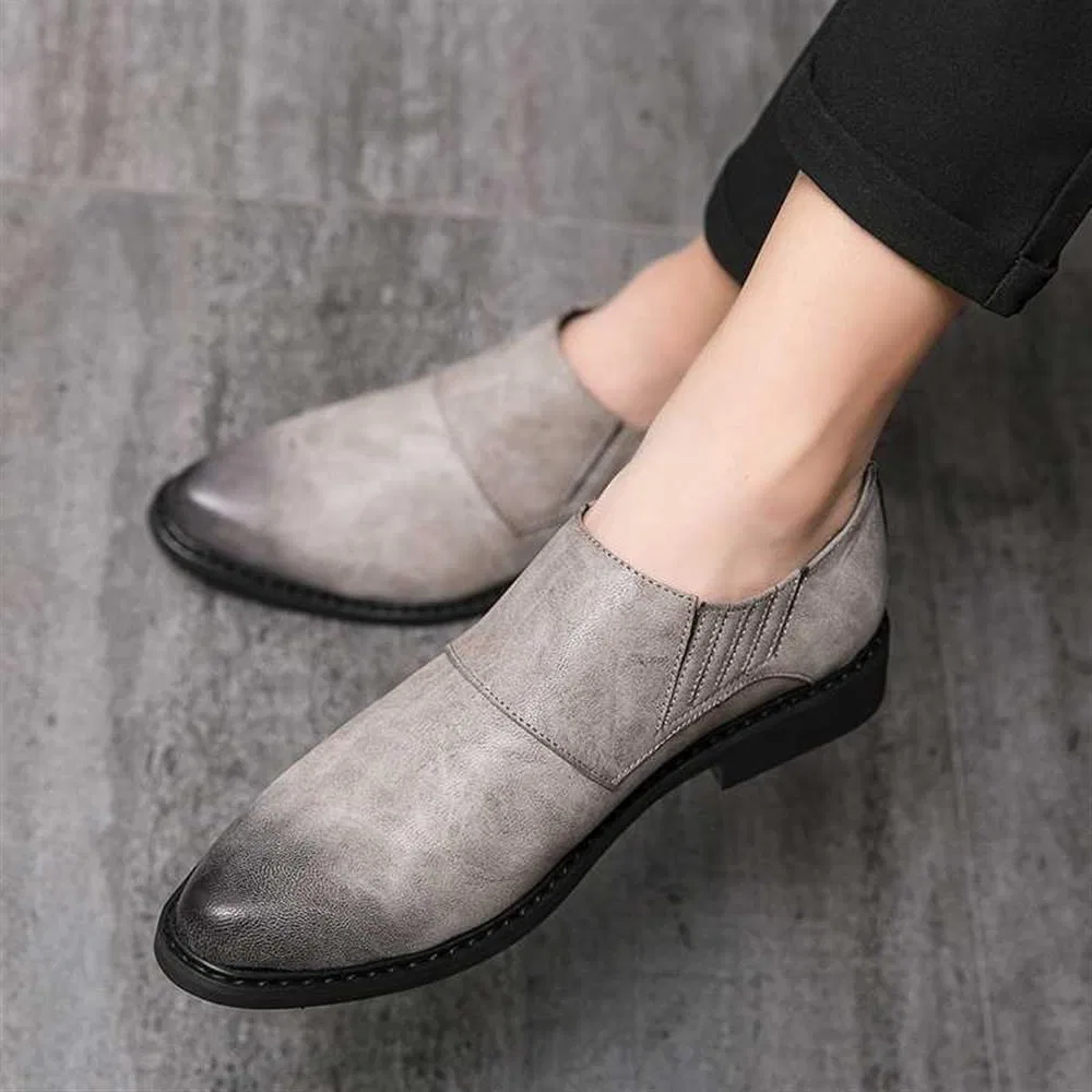 Лоферы кожаные мужские Formal Shoes, серый UOPYNE — фото 3