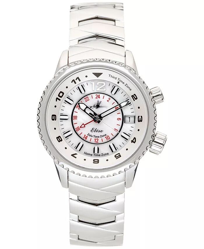 

Женские часы Elise Swiss Tri-Time с браслетом из нержавеющей стали, 33 мм Abingdon Co.