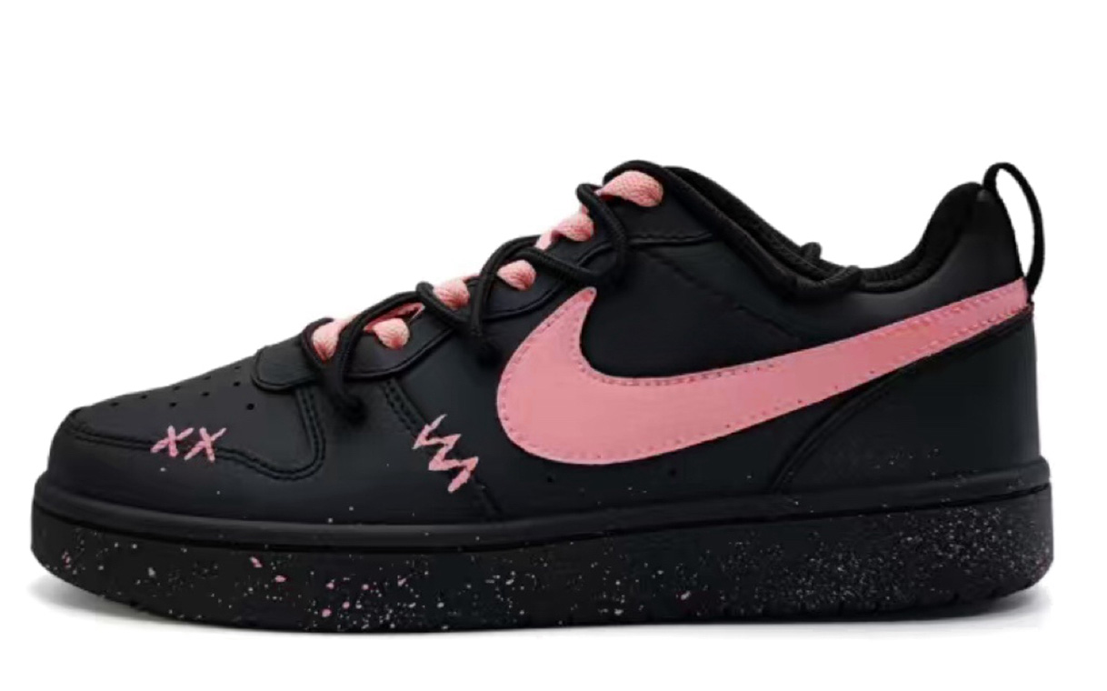 

Nike Court Borough Pink Glaze Jade нескользящие лоу-топ скейтборд кроссовки Black детские