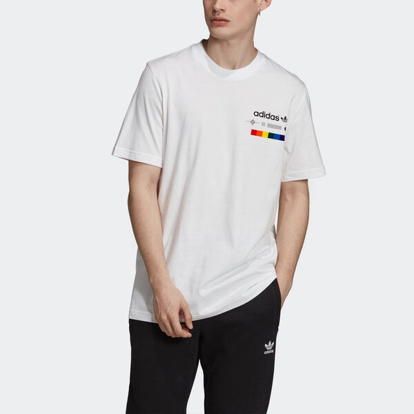 Футболка originals spectrum tee round neck casual sports alphabet short sleeve white Adidas, белый — фото 3