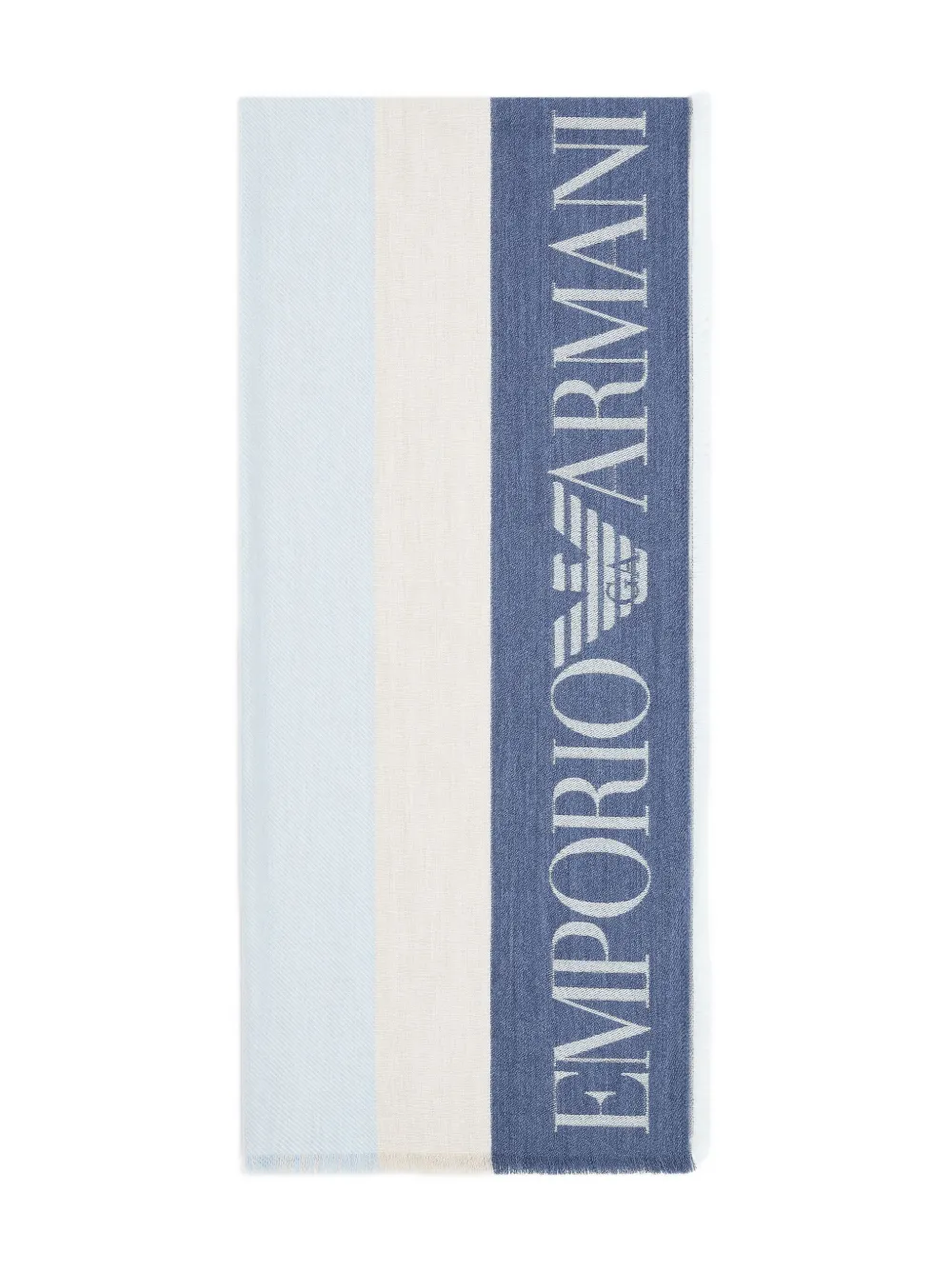 

Полосатый шарф с логотипом EMPORIO ARMANI, синий