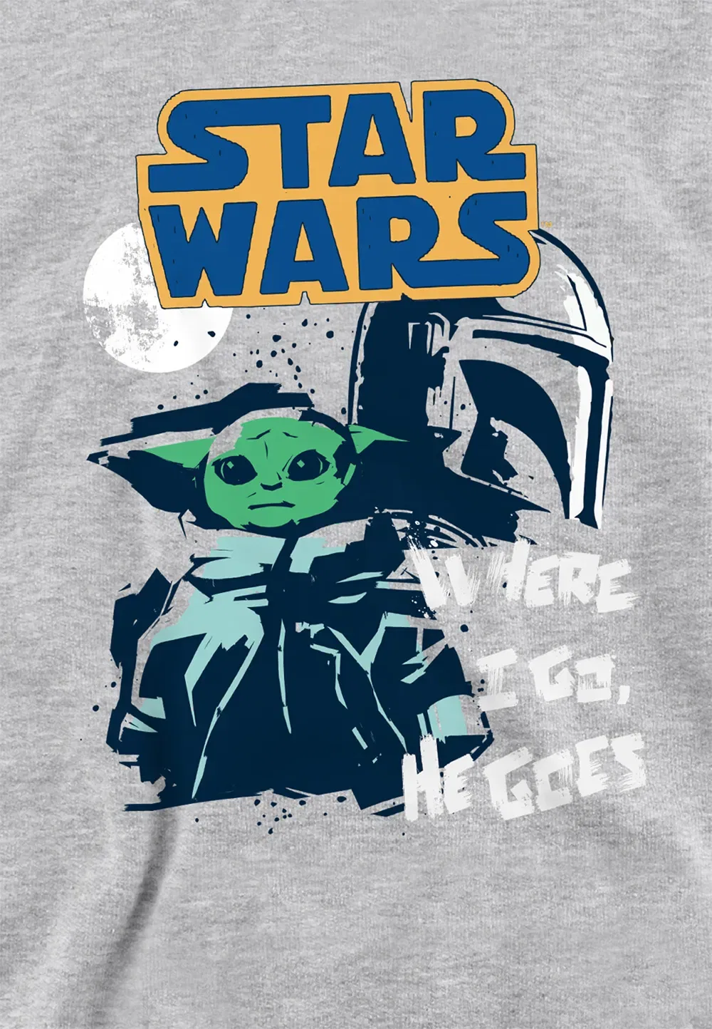 Детская худи Star Wars Grogu, Athletic Heather, Disney, серый — фото 2