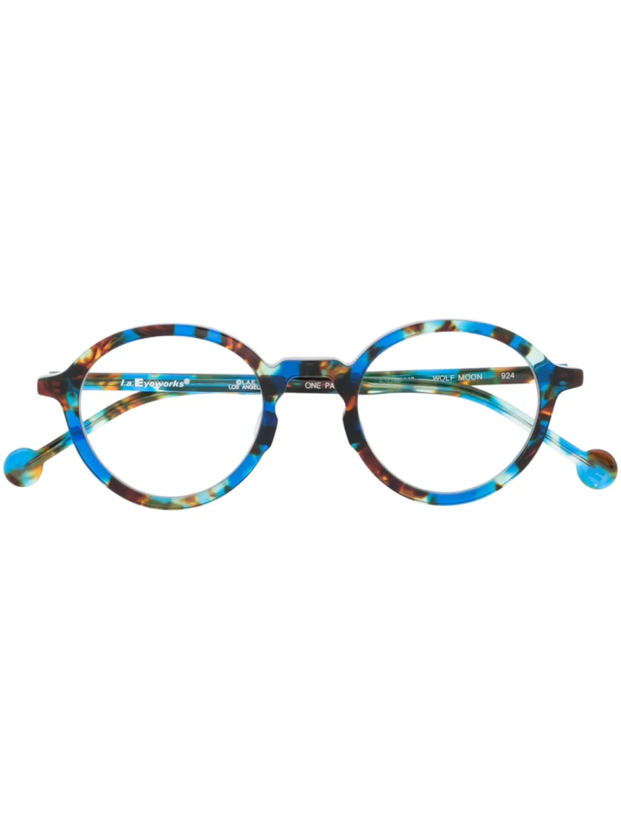 

Очки в круглой оправе черепаховой расцветки L.A. EYEWORKS, синий
