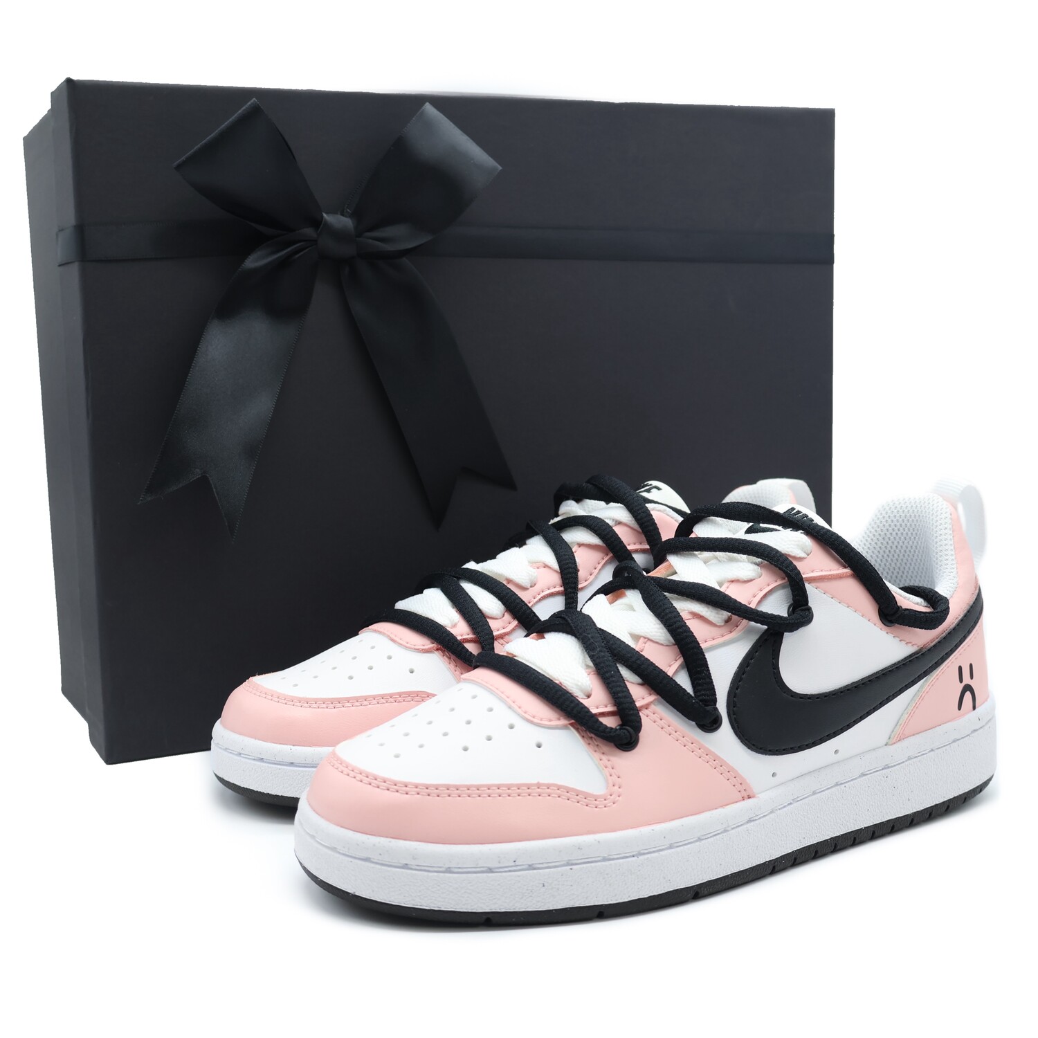 

Кроссовки Nike Court Borough Skateboarding Shoes Women's Low-top Pink, Black, White, цвет Peach