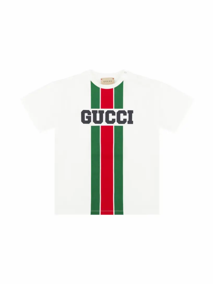 

Хлопковая футболка с логотипом Gucci, белый