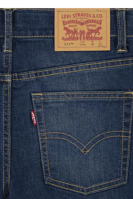 Джинсы из потертого денима Levi's, синий — фото 4