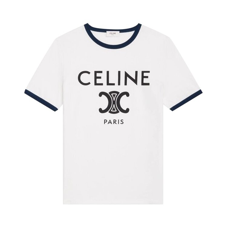 

Футболка CELINE 'Off White/Navy/Black', белый