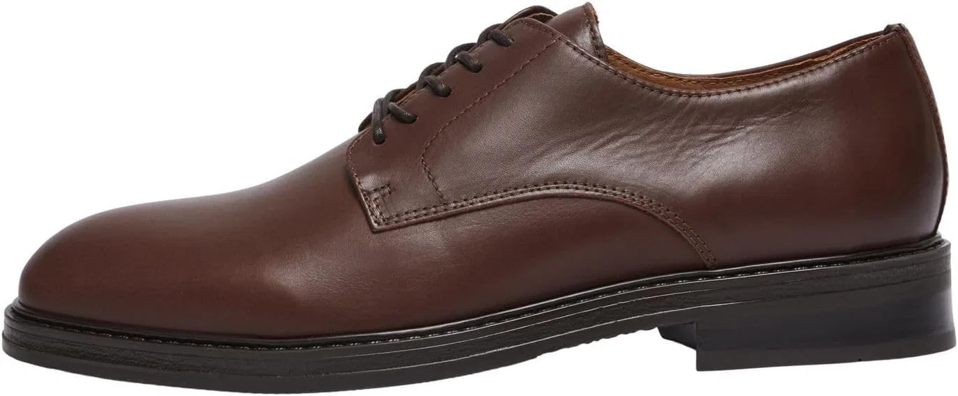 Выбранные мужские кожаные туфли-дерби HOMME SELECTED HOMME, Demitasse