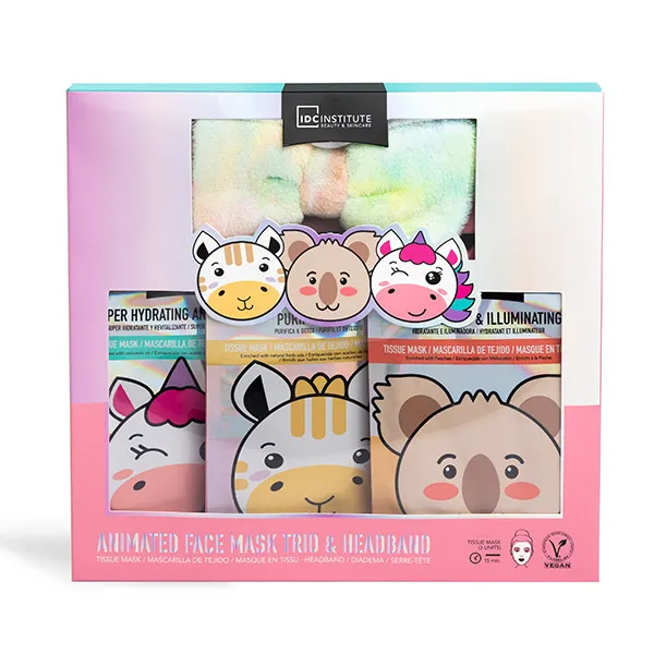 

Восстанавливающий спа-набор Animated Face Mask Trio & Headband Idc Institute, 1 UD