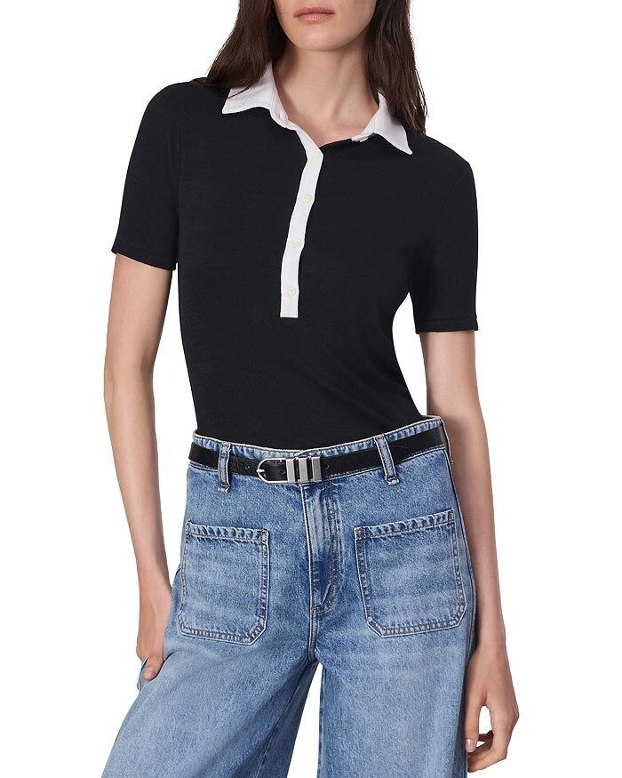 

Трикотажная рубашка-поло rag &bone rag & bone, черный
