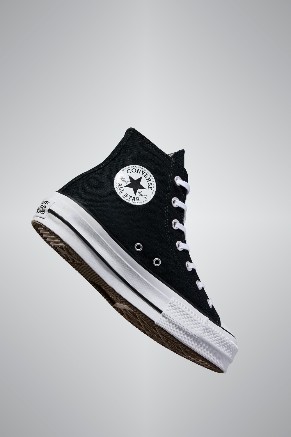 Светло-розовые спортивные кроссовки с высоким верхом на платформе Converse, черный — фото 2