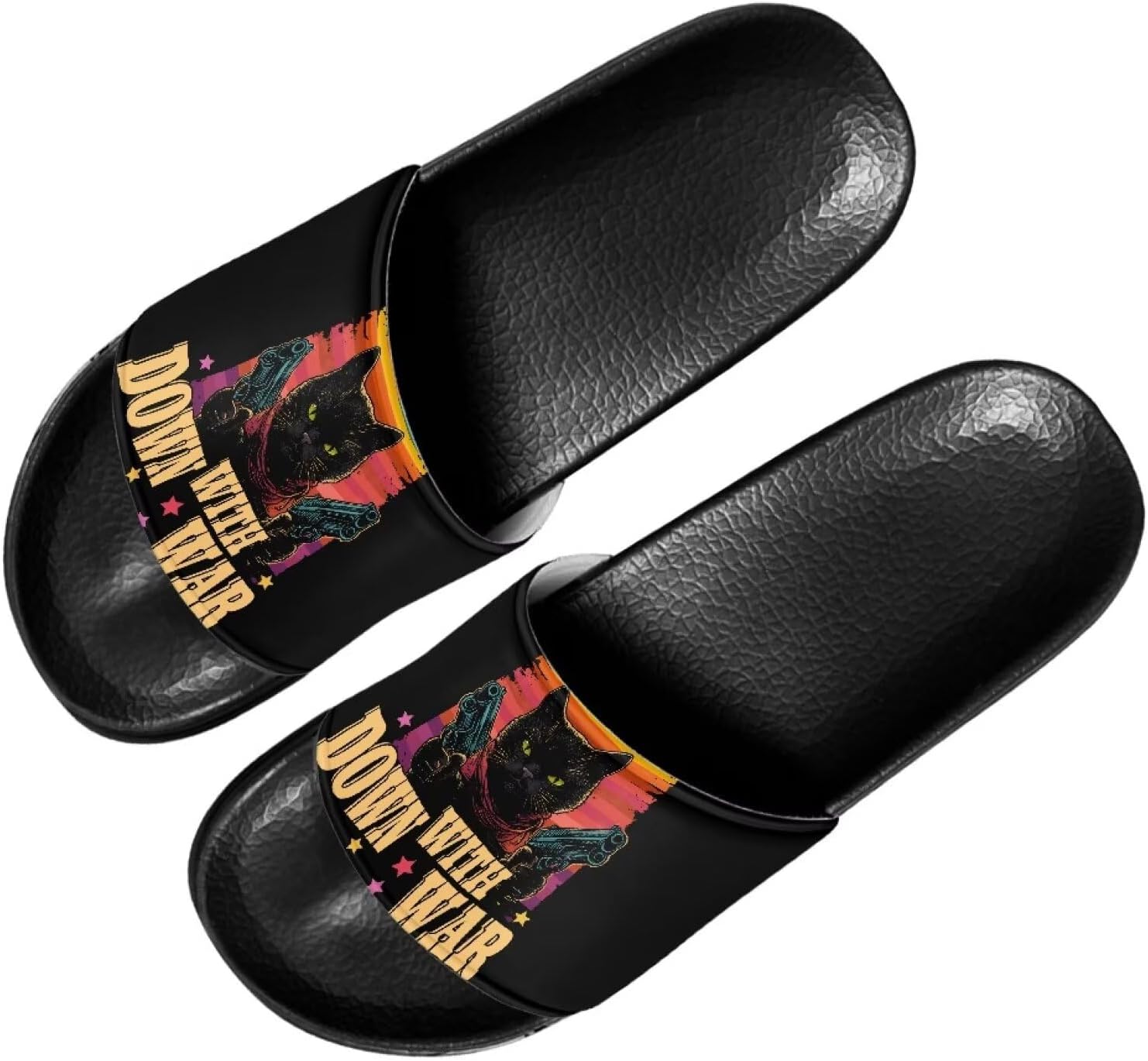 

Мужские шлепанцы Quxjehoe, быстросохнущие для душа, противоскользящие, легкие летние сандалии, размеры США 5-14, Cowboy Cat