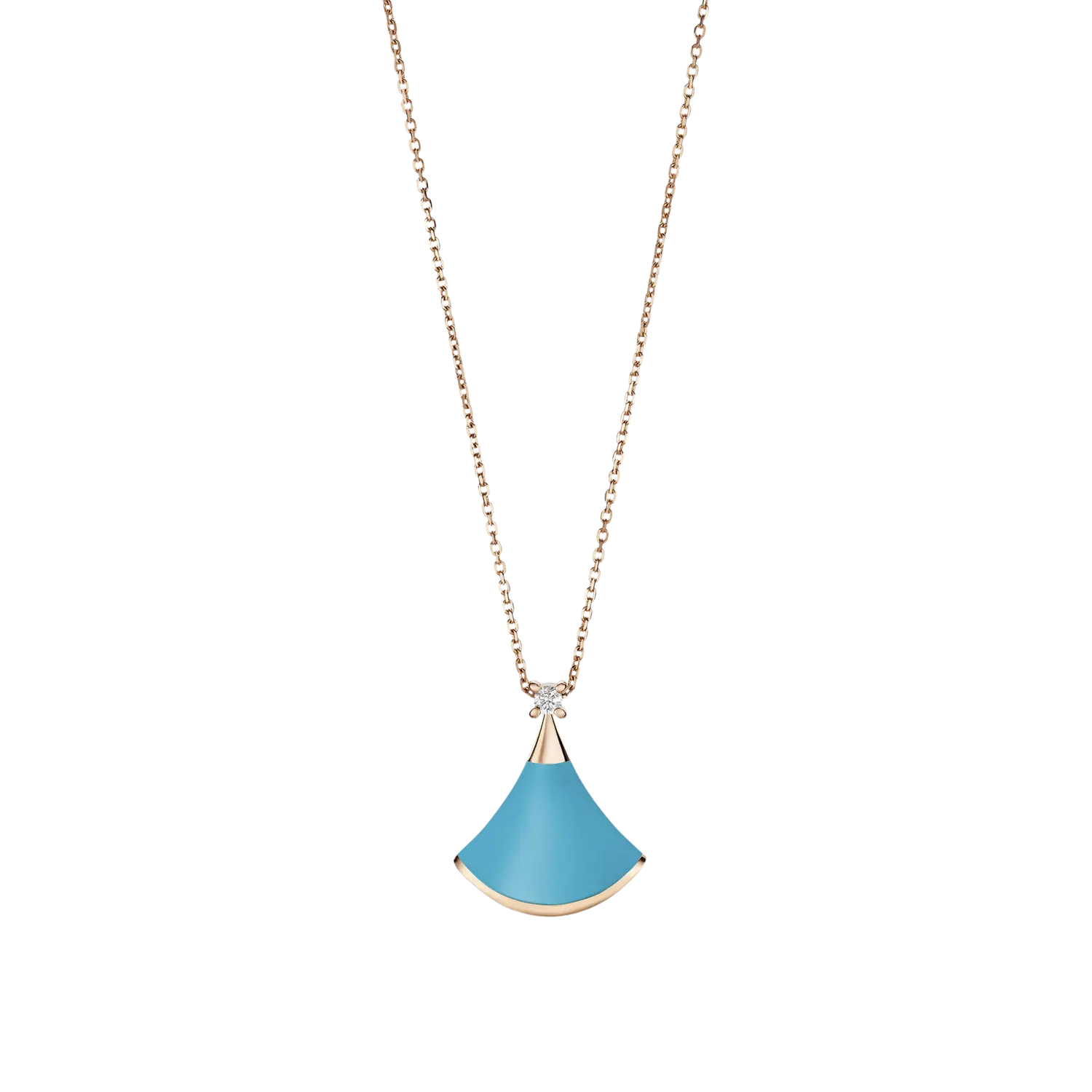 

Колье divas' dream из розового золота с подвеской из бирюзы и бриллиантом BULGARI